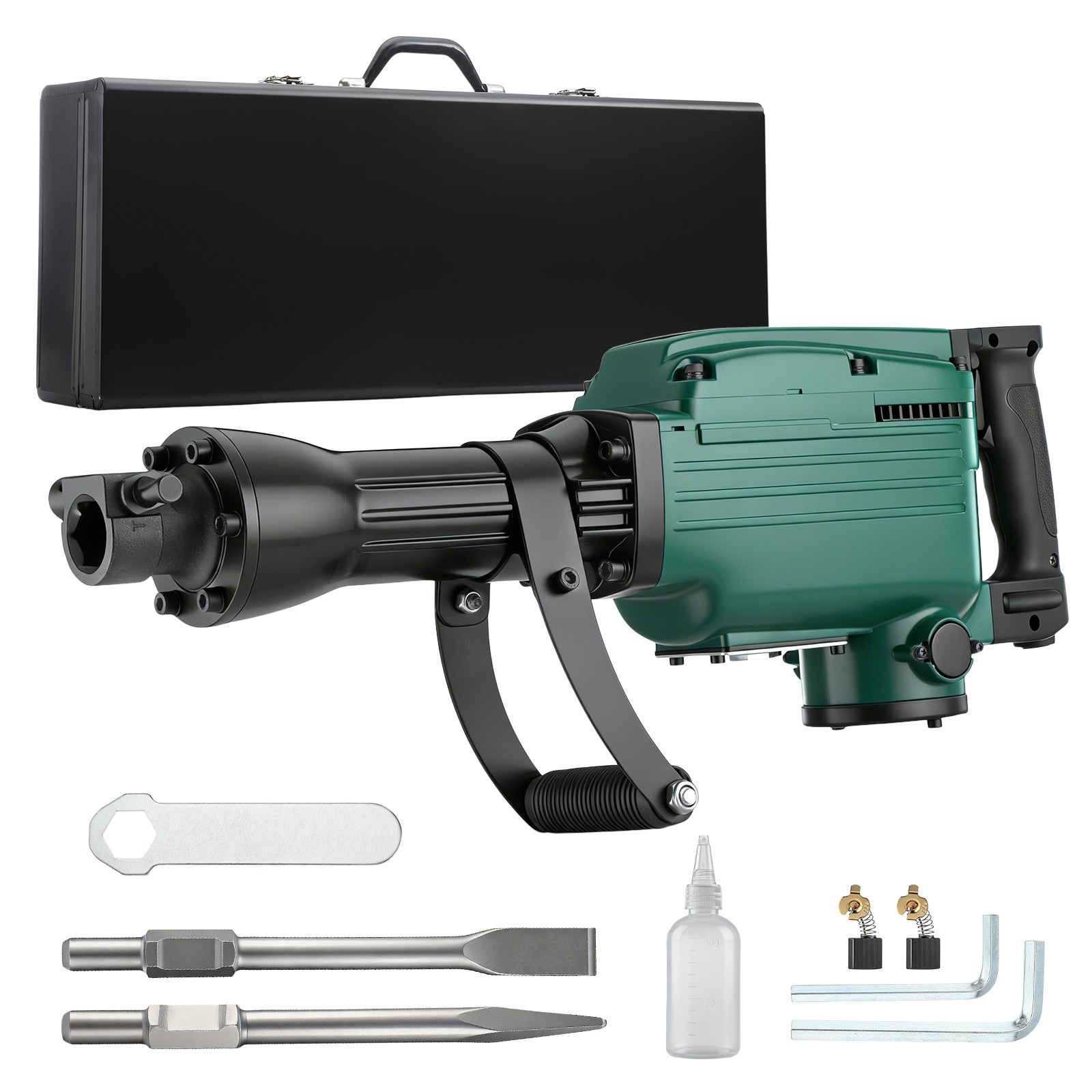 Demolition Jack Hammer Concrete Breaker 3000W Electric Hammer W/ 2 Chisel Bit