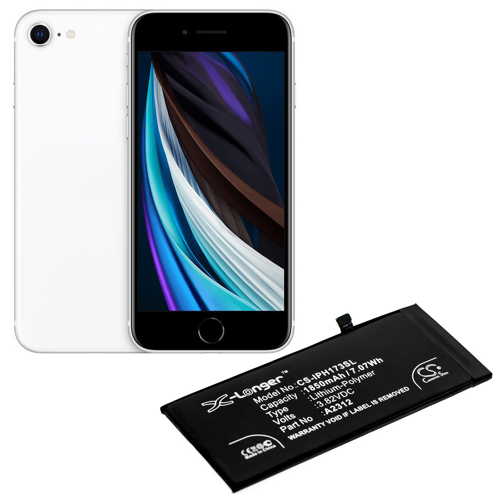 Battery for Apple A2312,iPhone SE 2 P/N: A2312 1850mAh 7.07Wh