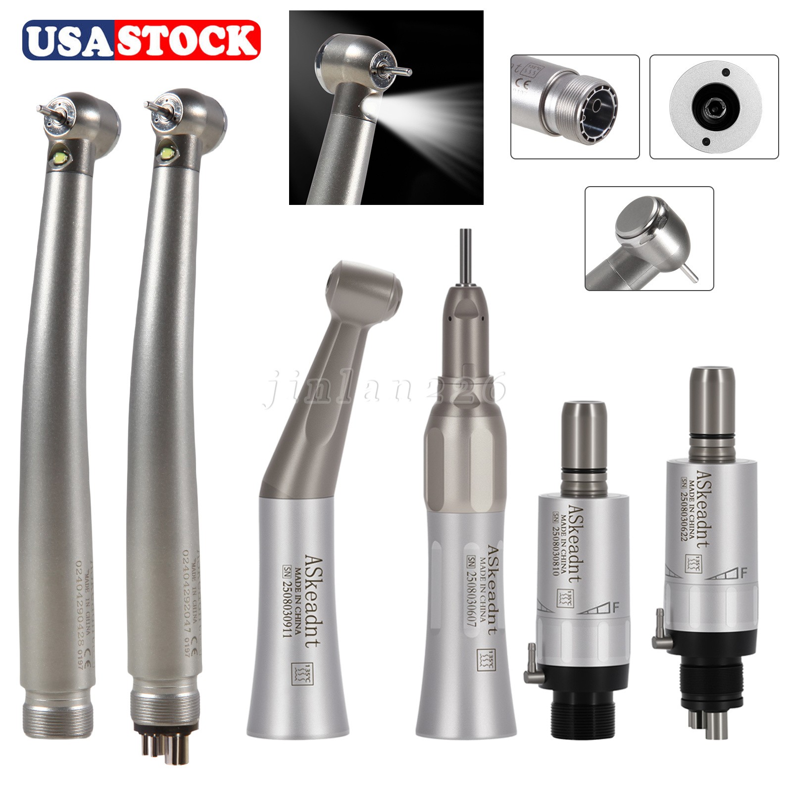 NSK Style Dental Pana Max LED High Low Speed Handpiece Air Turbine kit 2/4 Hole