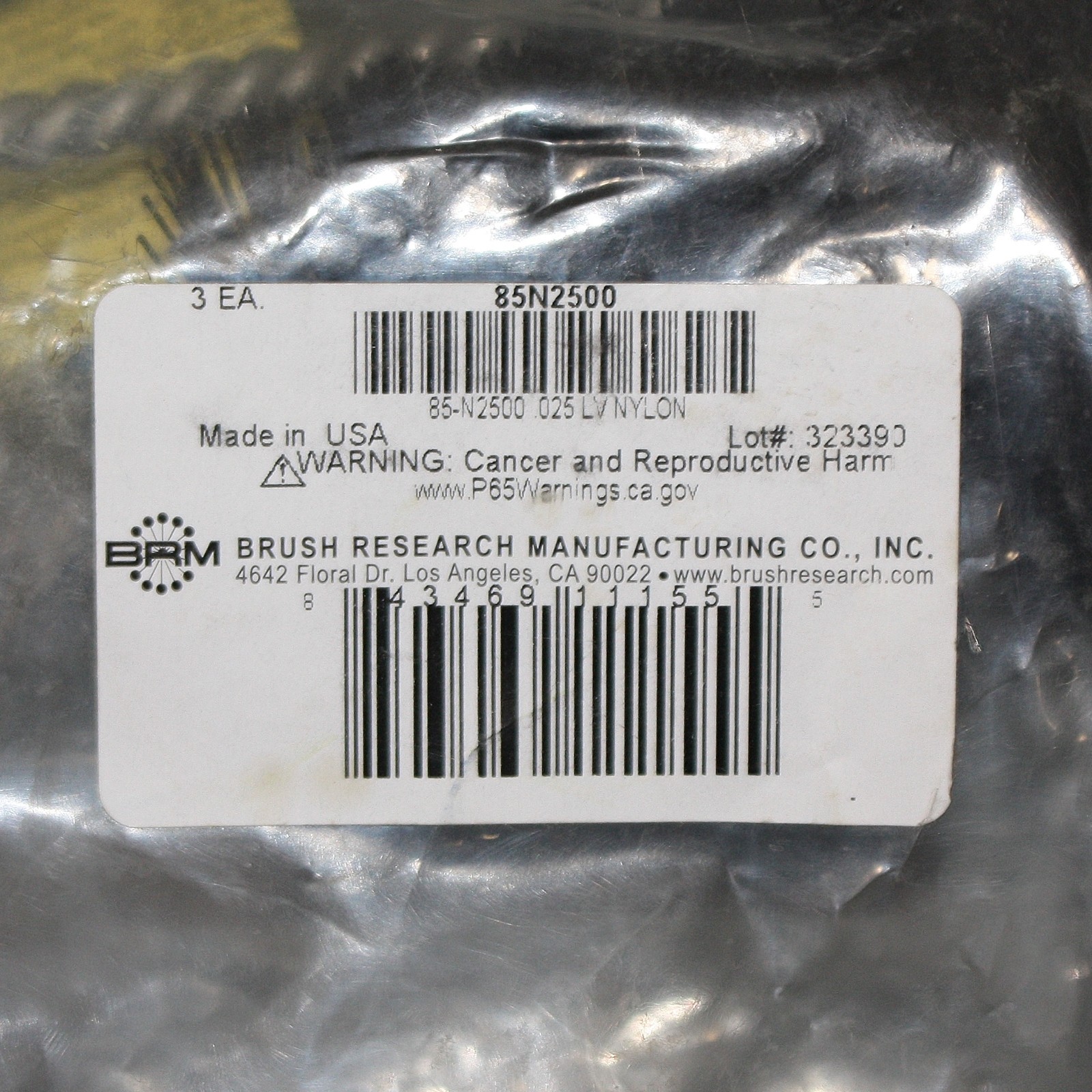 (9) Brush Research Power Tube Brush 85N2500, 2-1/2″ OD x 3″, Nylon, Spiral