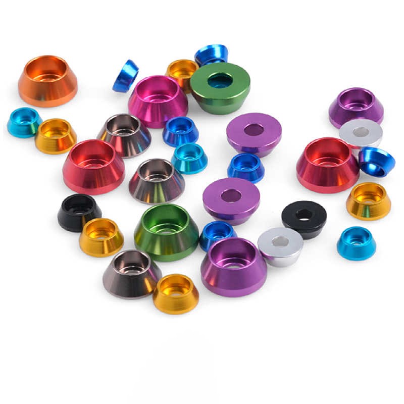 M3-M8 Colors Aluminum Alloy Cone Cup Head Washers Gasket Fit for Bolts & Screws