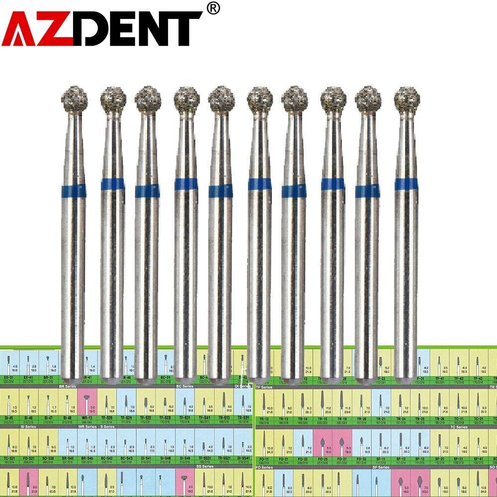 AZDENT Dental Diamond Burs Drills FG Burs for High Speed Handpiece