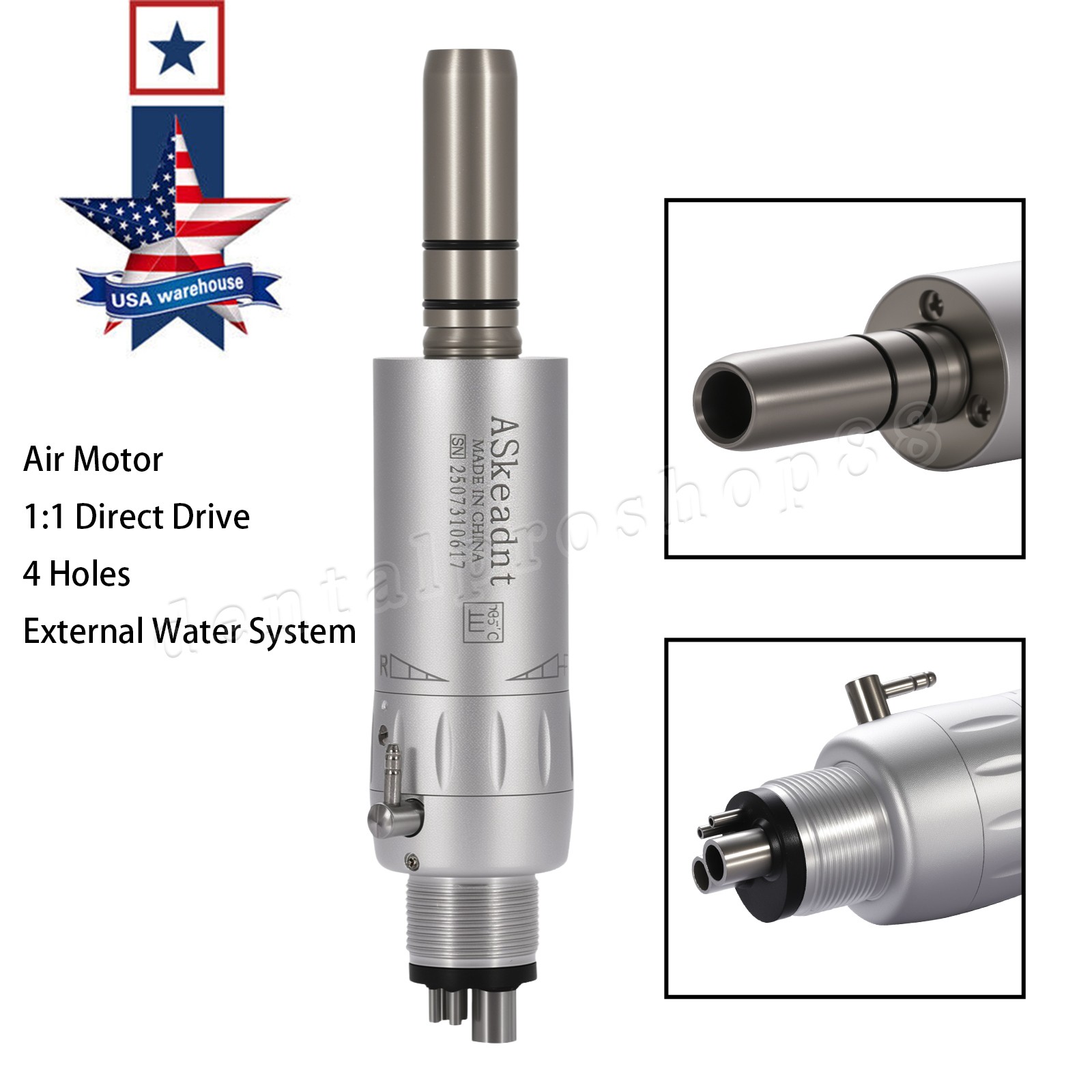 Dental Slow Low Speed Handpiece Autochuck Contra Angle Air Motor NSK Style 2/4H