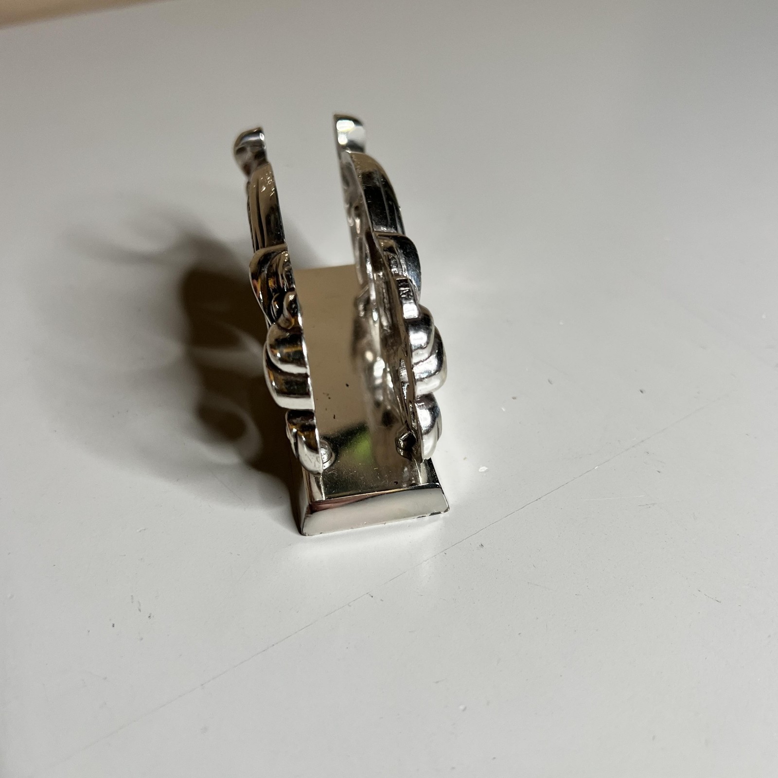 Brighton Silver Tone Scroll Business Card Holder Desk Office Taiwan Ornate Metal