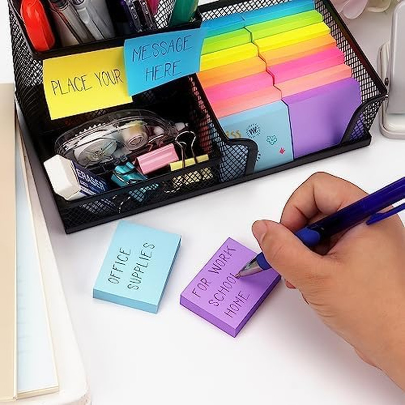 Sticky Notes 1.5×2 inch Bright Colors Self-Stick Pads 8 Pads/Pack 100 Sheets/Pad