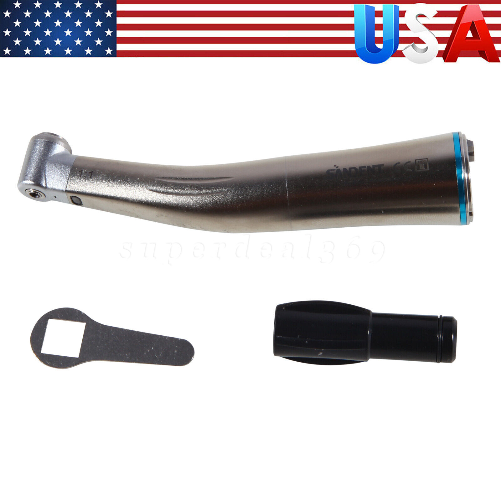 NSK Style Dental Fiber Optic 1:1 Contra Angle Low Speed Handpiece Inner Channel