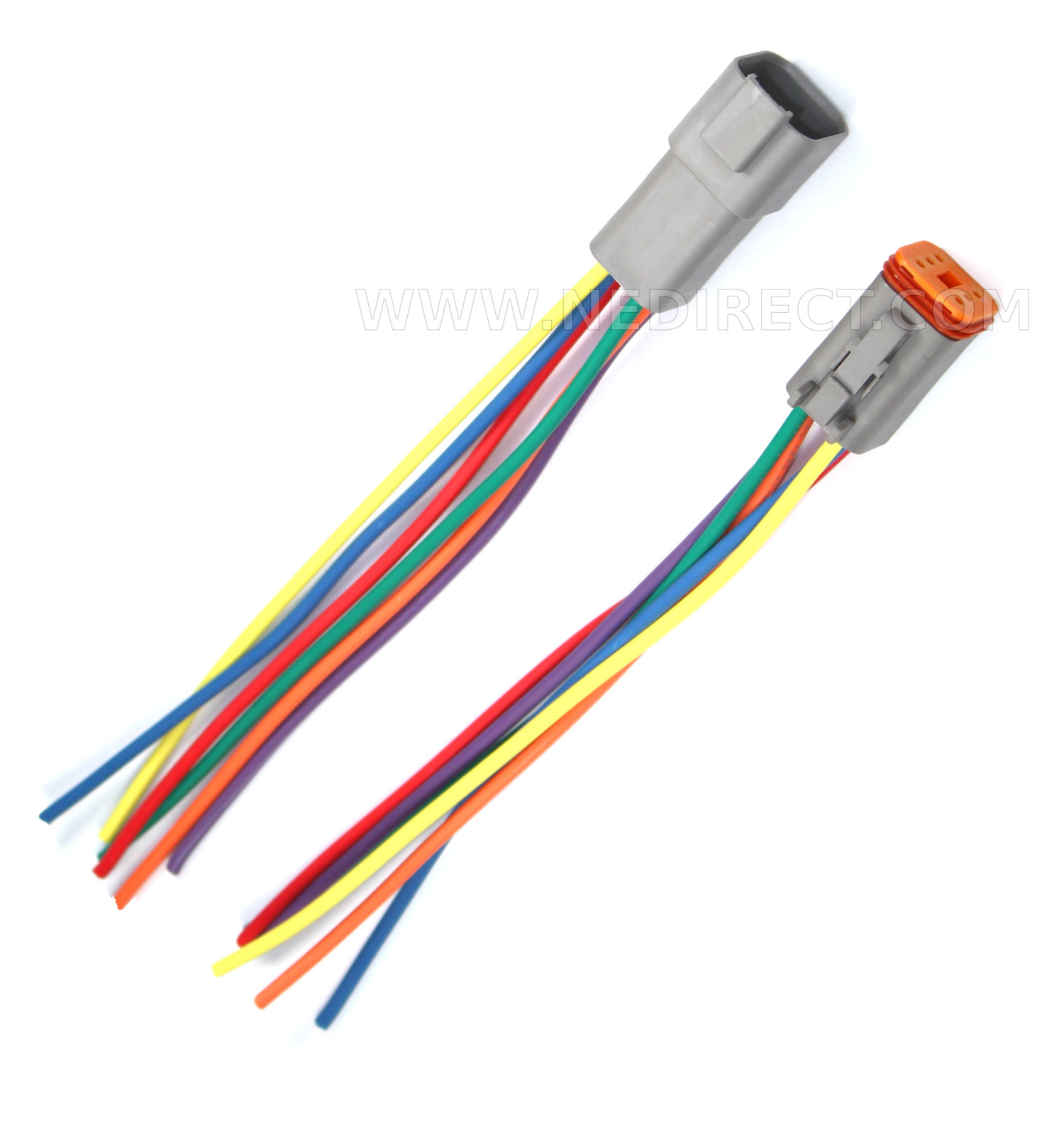 16 AWG Assembled Deutsch DT 6 Pin waterproof connector 6″ wire kit