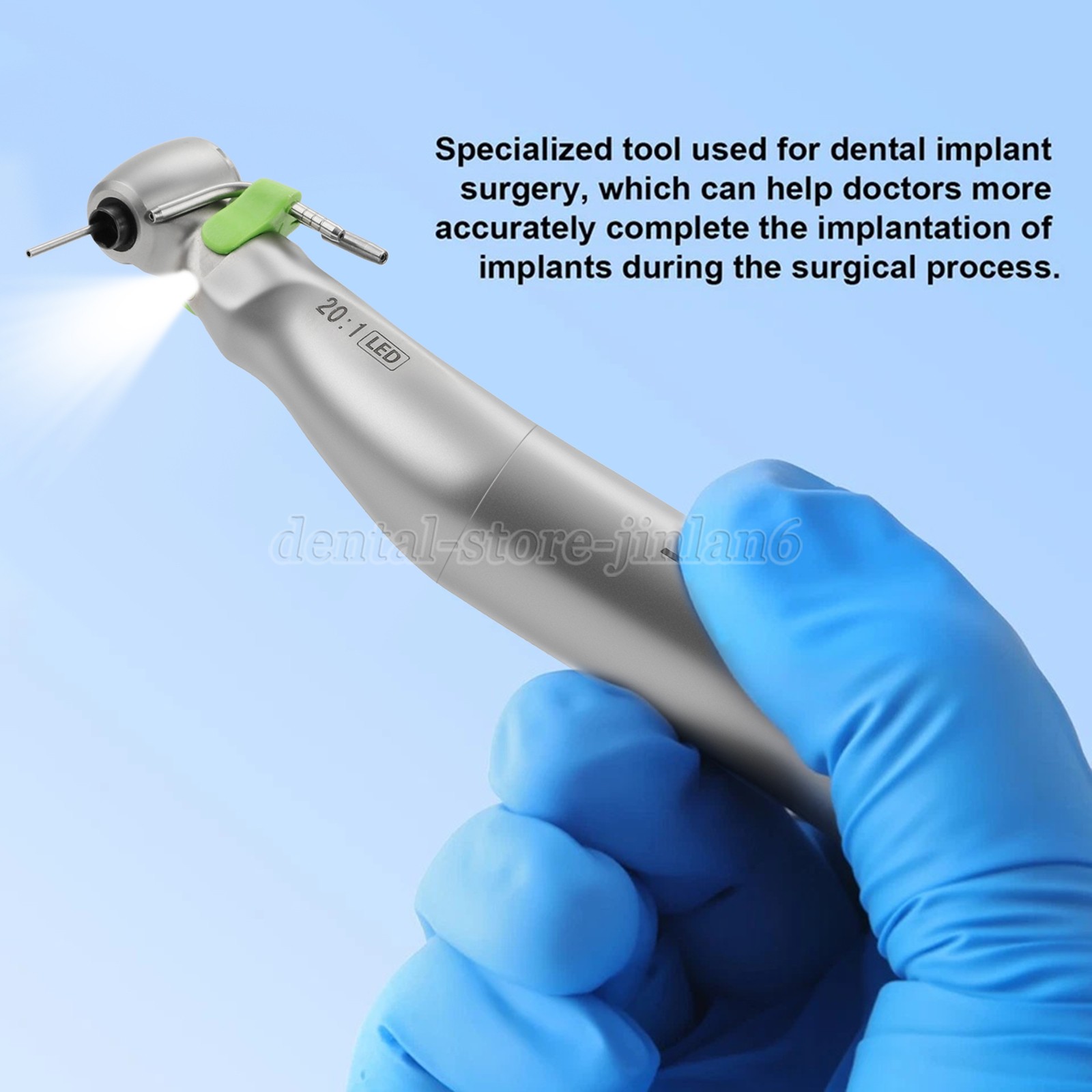 New WS-75 LG 20:1 LED+ Contra Angle E-Type for W&H Dental Implant Surgical Motor