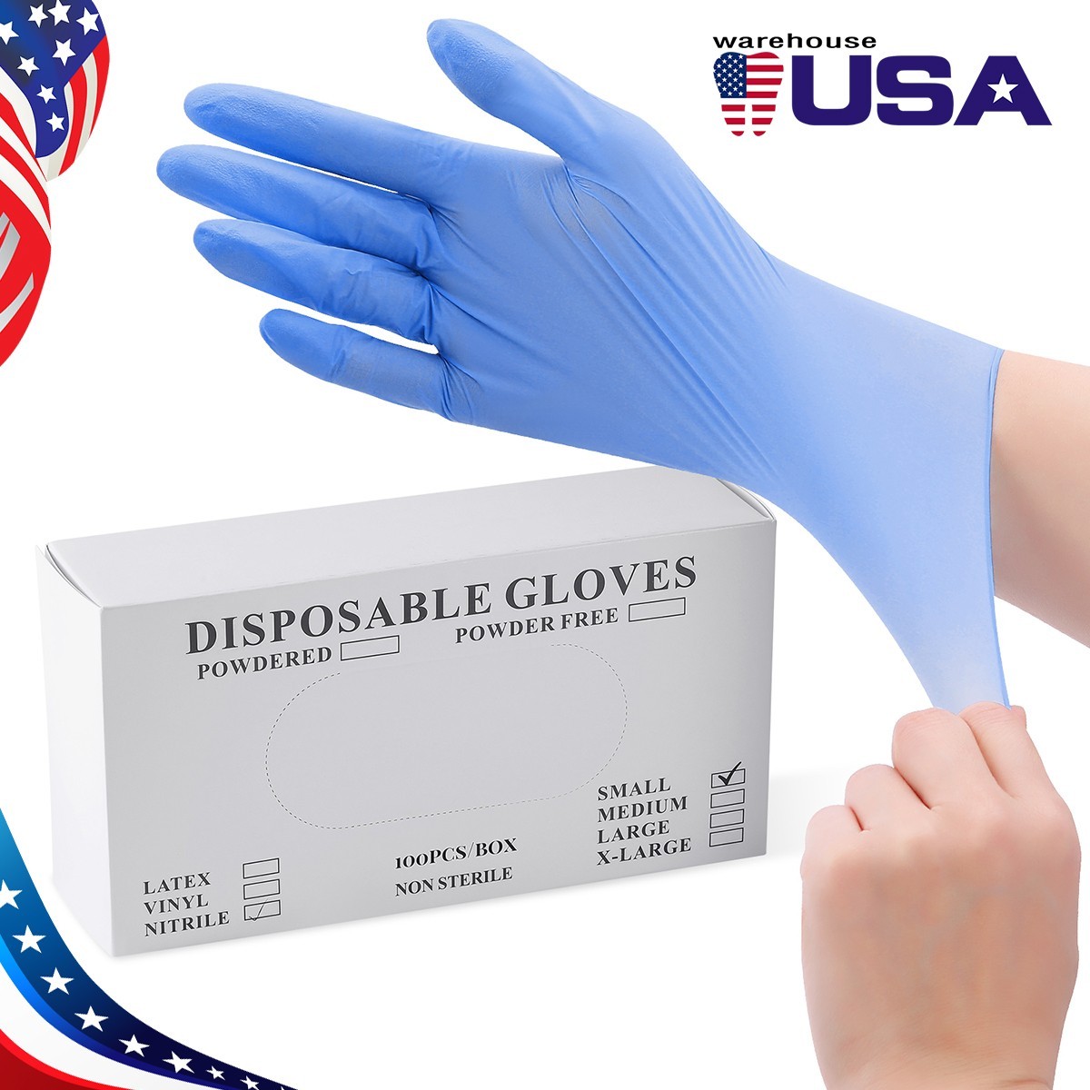 4 Mil BLUE Nitrile Exam Gloves S/M/L/XL Latex-Free Medical Grade EXP-26+