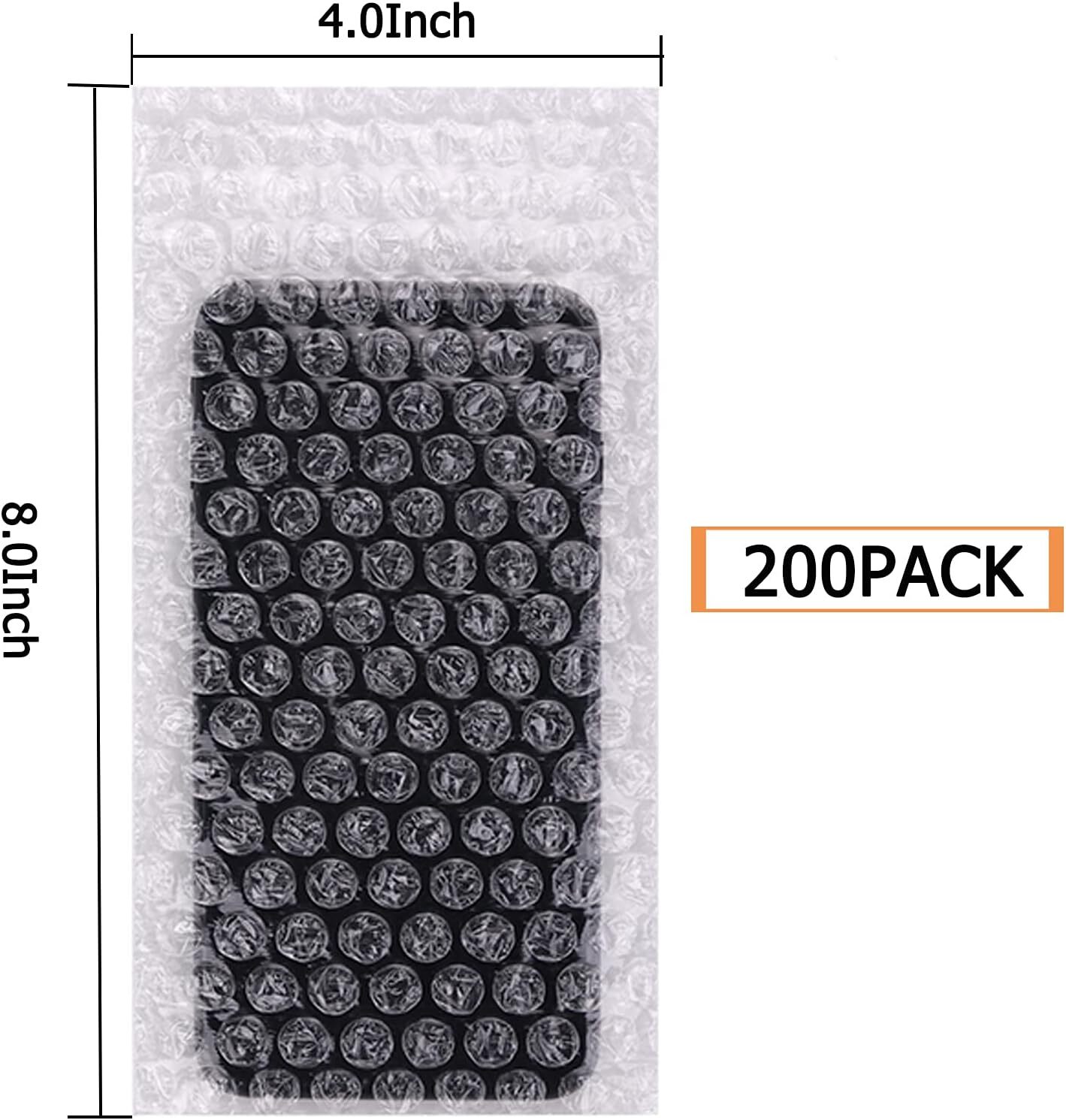 200 Pack 4×8 Clear Bubble Pouches Cushioning Bags for Mailing Shipping Packaging