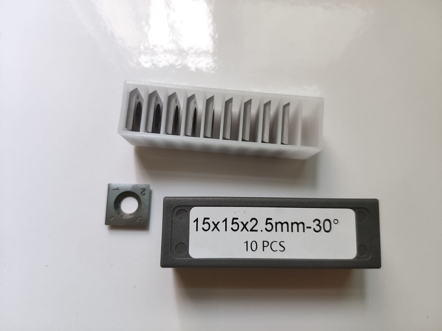 100pcs(10 packs) 15mm Square Straight Carbide Cutter Insert wood 15x15x2.5mm-30°