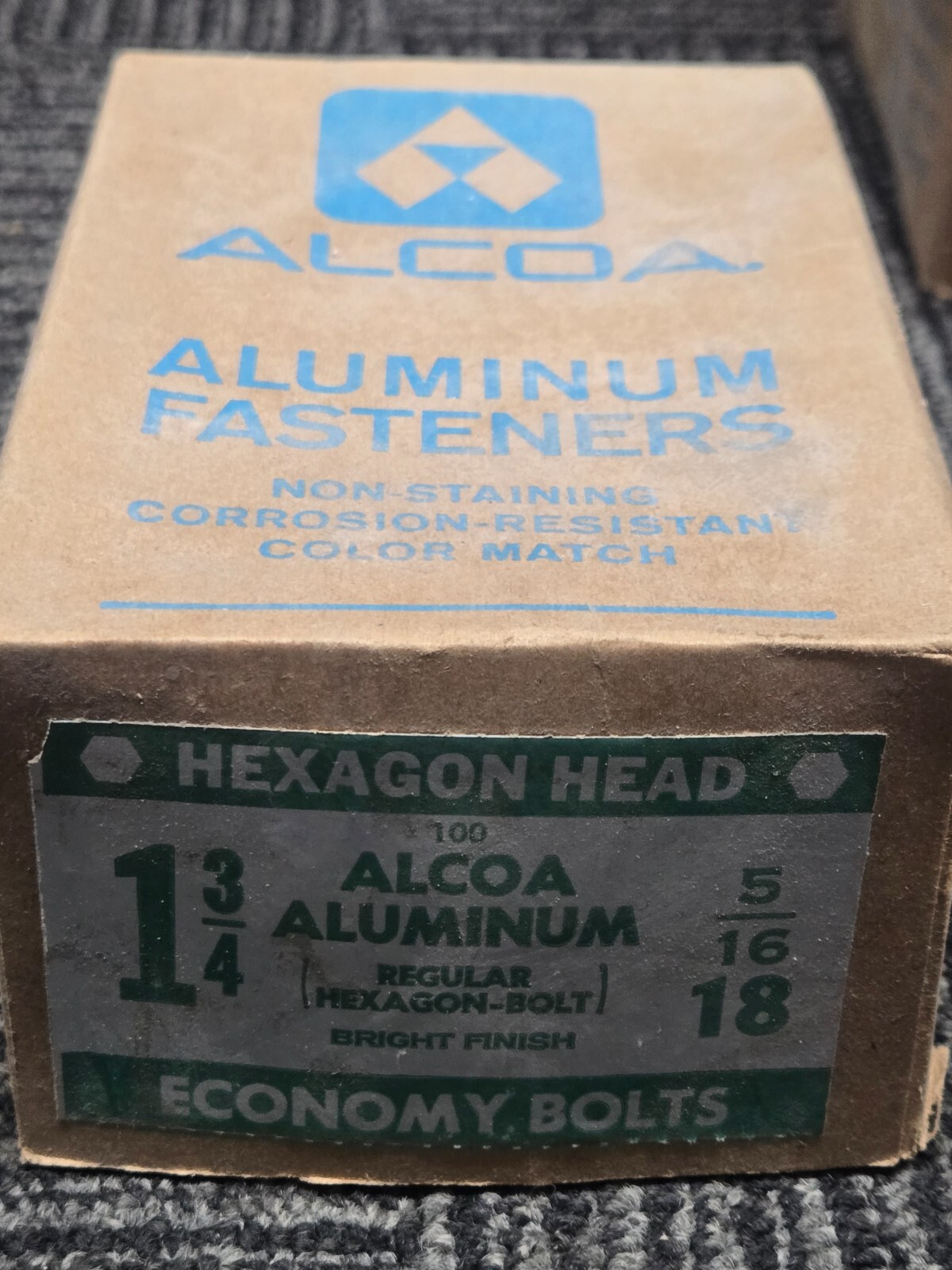 Alcoa Aluminum 5/16″x 1 3/4″ Bolts 100 Pieces NIB. **TS