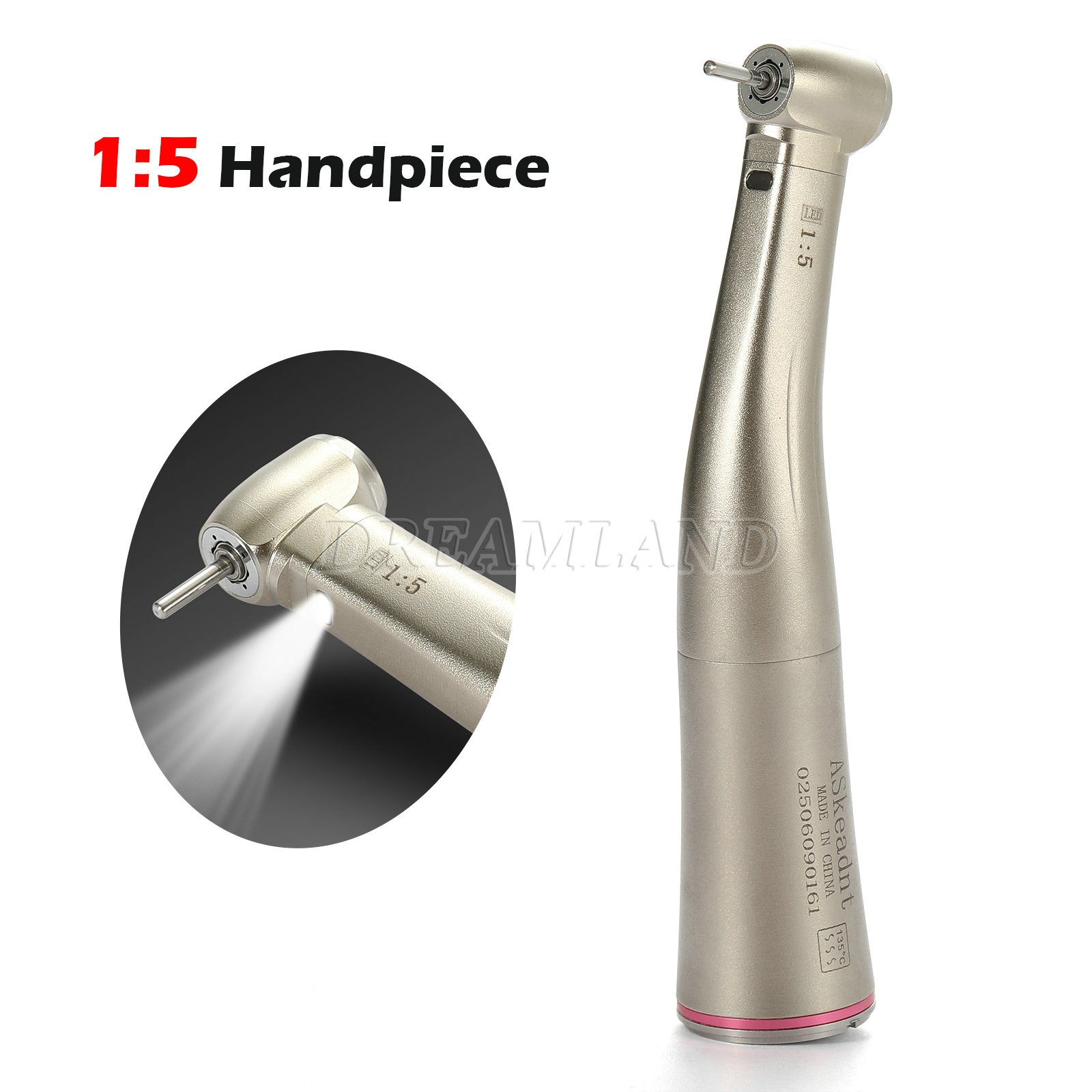 Dental 1:5 LED Electric Handpiece Fiber Optic Contra Angle NSK Style