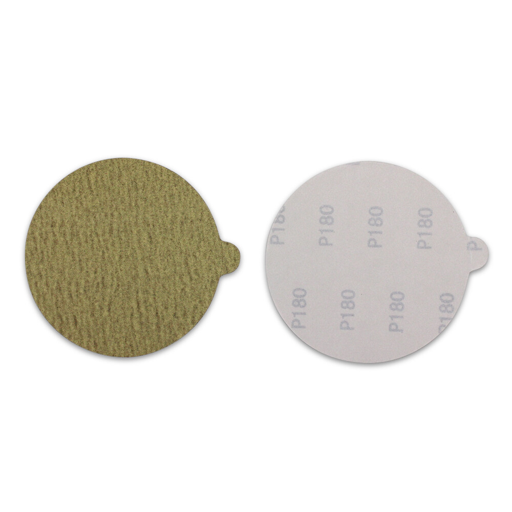 100 Pack – 5 Inch 120 Grit Gold Peel and Stick Adhesive Backed PSA Sanding Discs