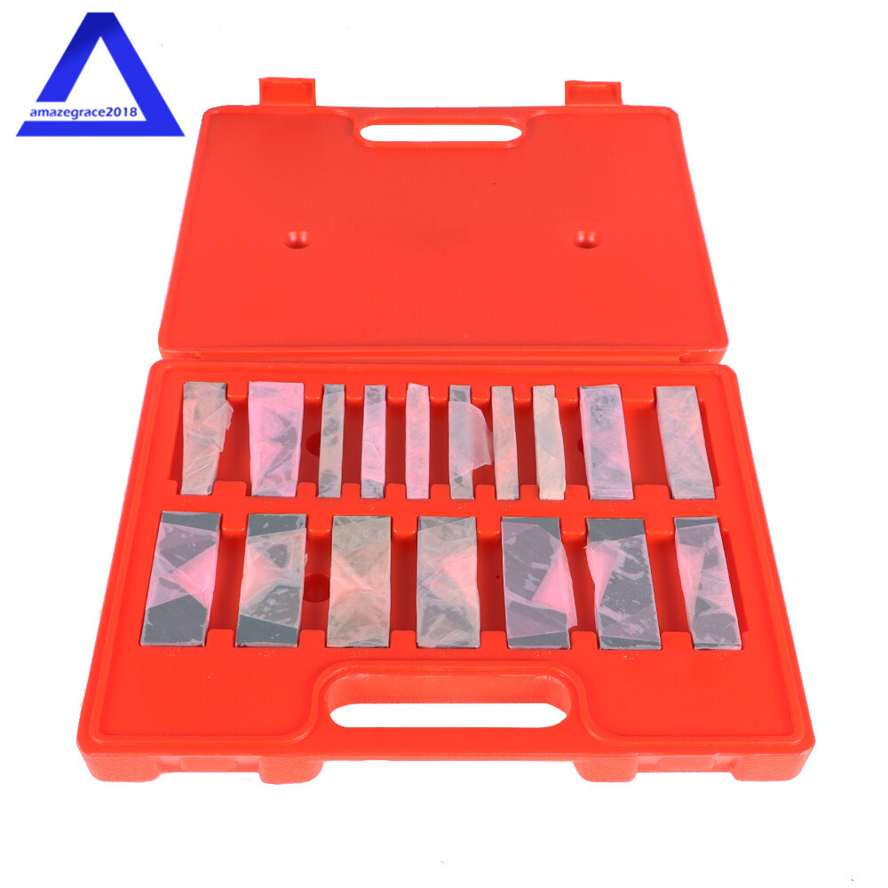 17 Pack 1/4 to 45 Degree Hardened Steel Angle Block Set Accuracy .0003″