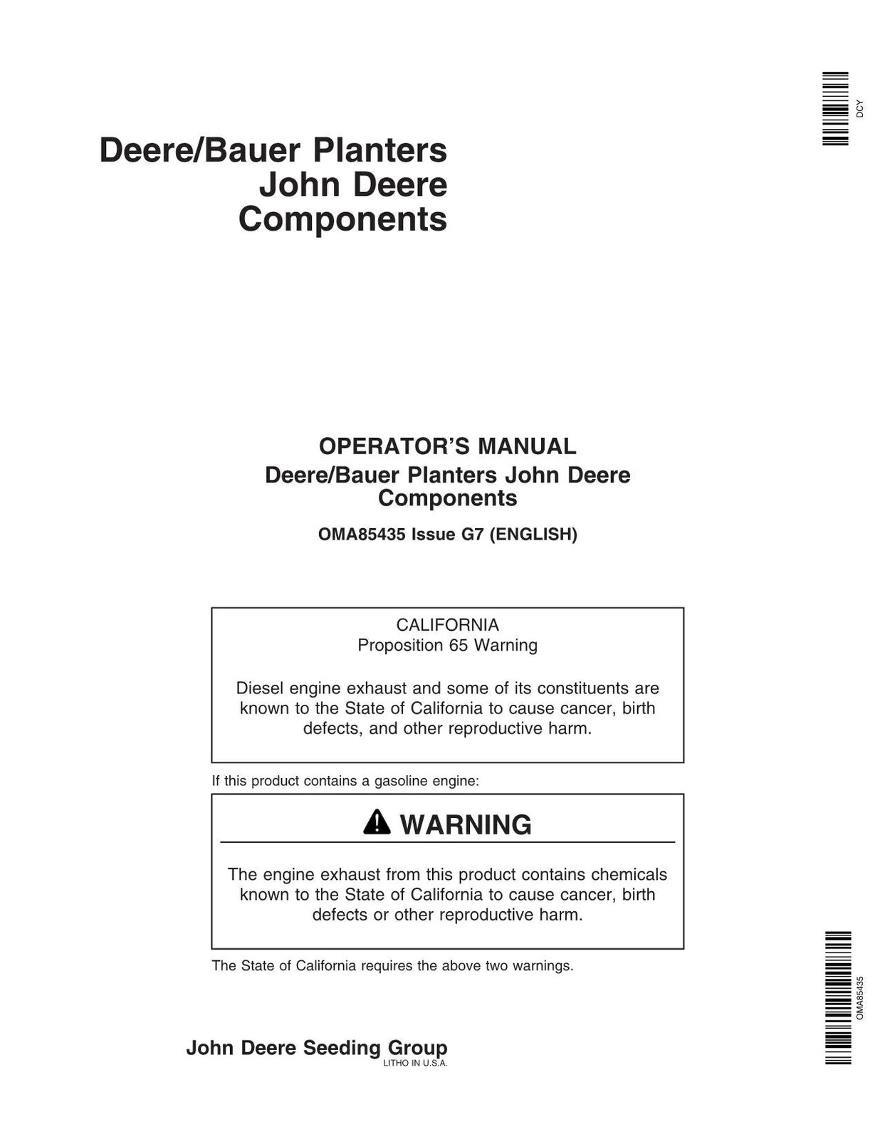 JOHN DEERE DB44 DB58 DB60 DB66 DB88 DB90 DB74 DB50 PLANTER OPERATORS MANUAL #2