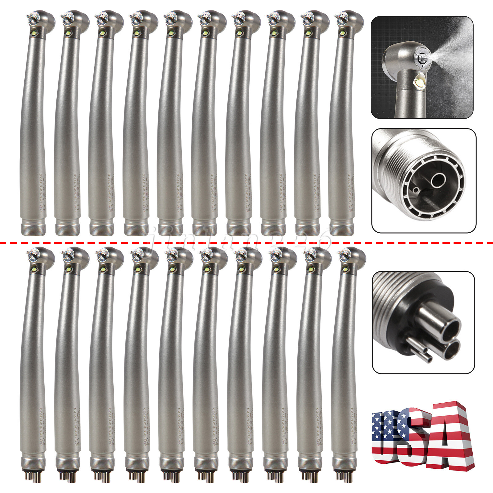 1/10 NSK Style Dental LED E-generator Fiber Optic High Speed Handpiece Turbine