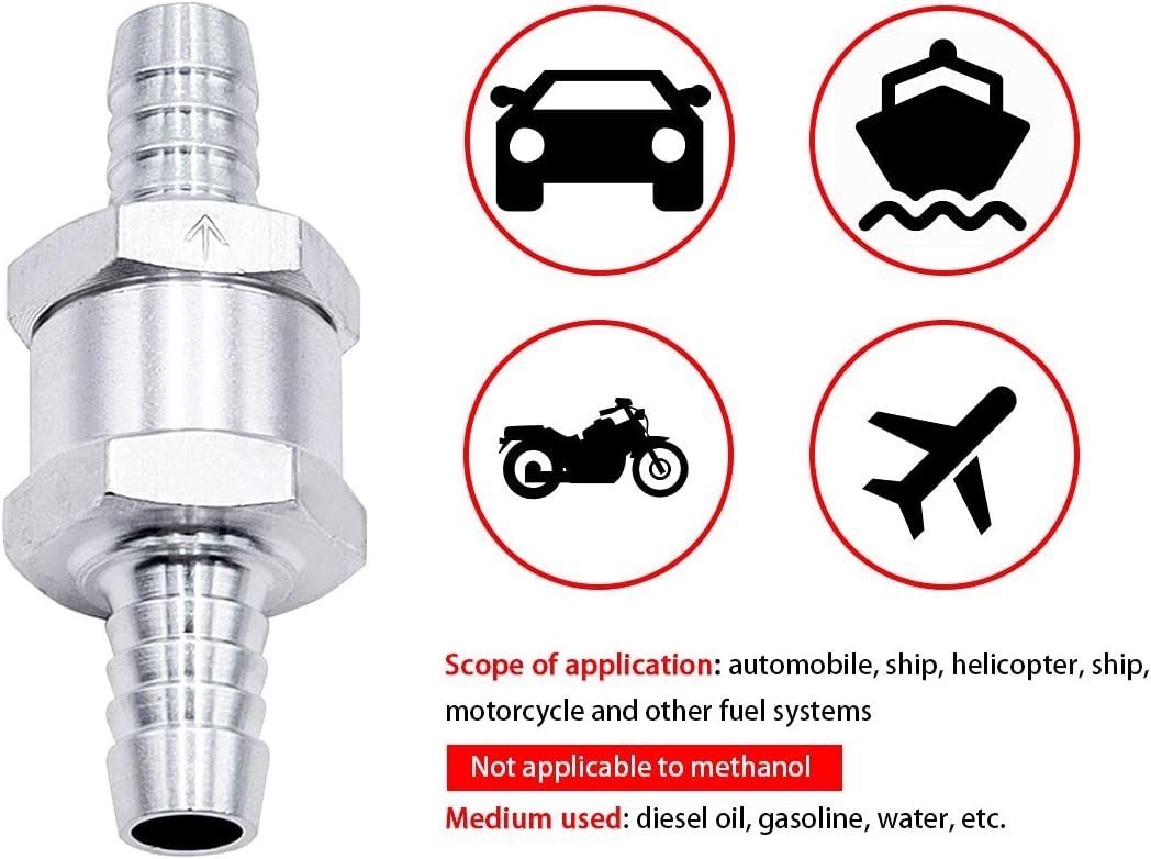 2x 10mm 3/8″ Fuel Line Non-Return One Way Air Fuel Oil Check Valve Diesel Gas