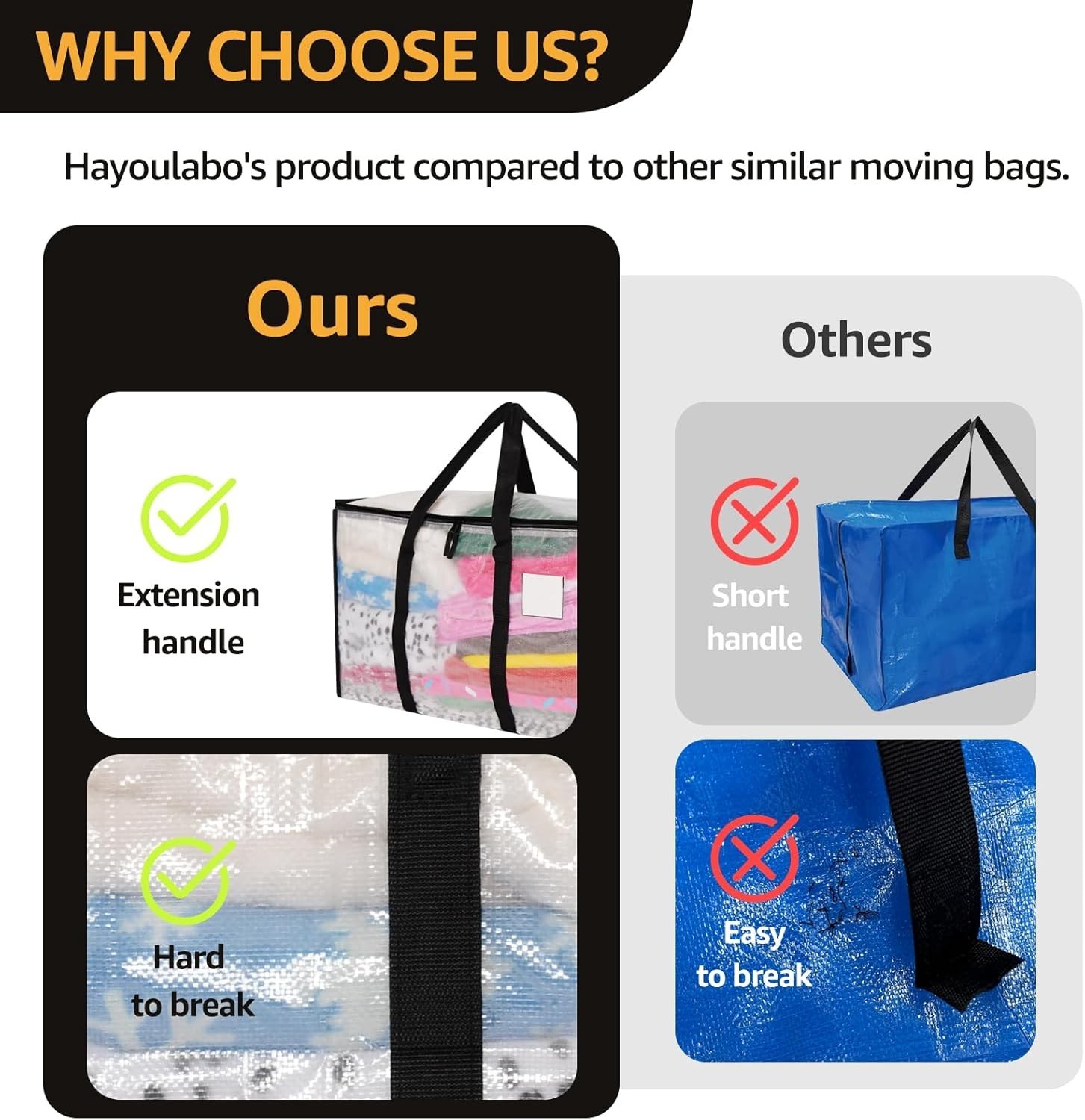 Moving Bags Heavy Duty Extra Large, Alternative for Moving Boxes & Moving Sup…