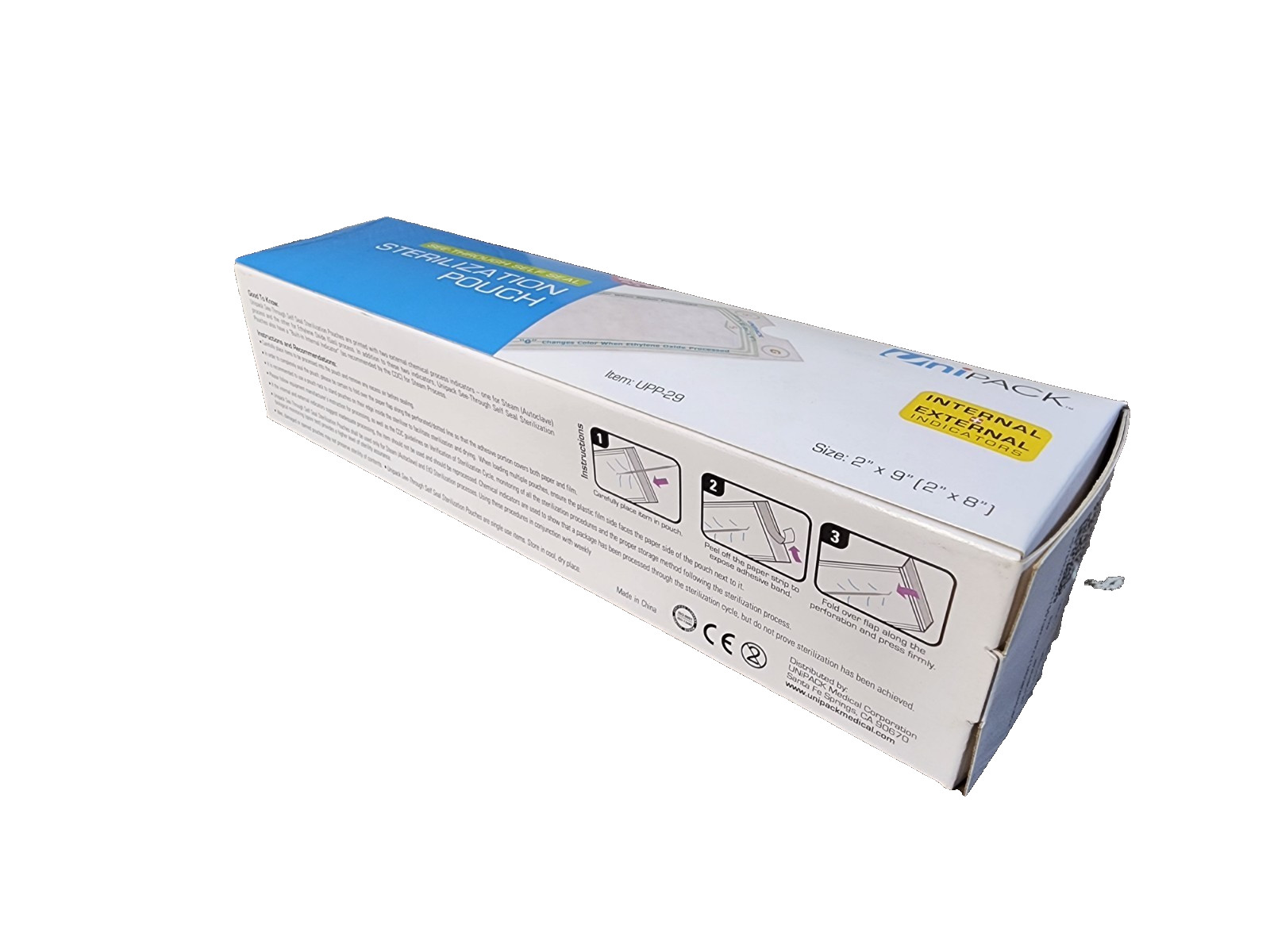 DENTAL MEDICAL INSTRUMENT STERILIZATION POUCHES SELF SEALING 2 x 9 (2 x 8)