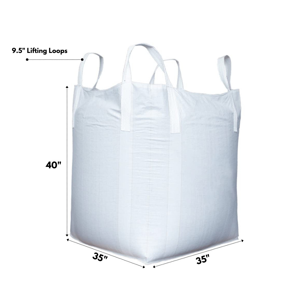 Heavy Duty FIBC Bulk Bag 2200 Lbs, Open Top Flat Bottom, Super Sack