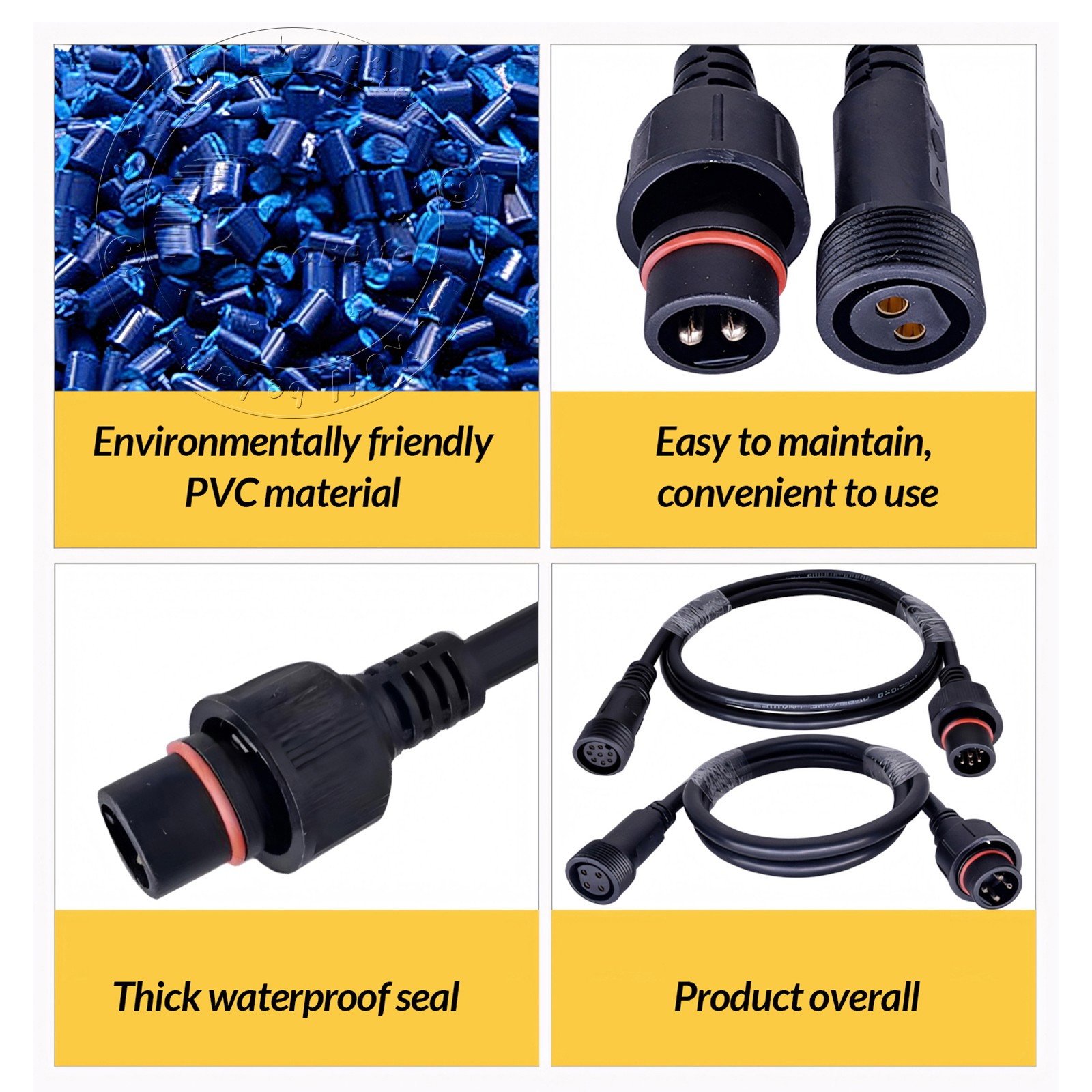3 Pin Waterproof Extension Cable Connector Male Female Outdoor Led Light IP67