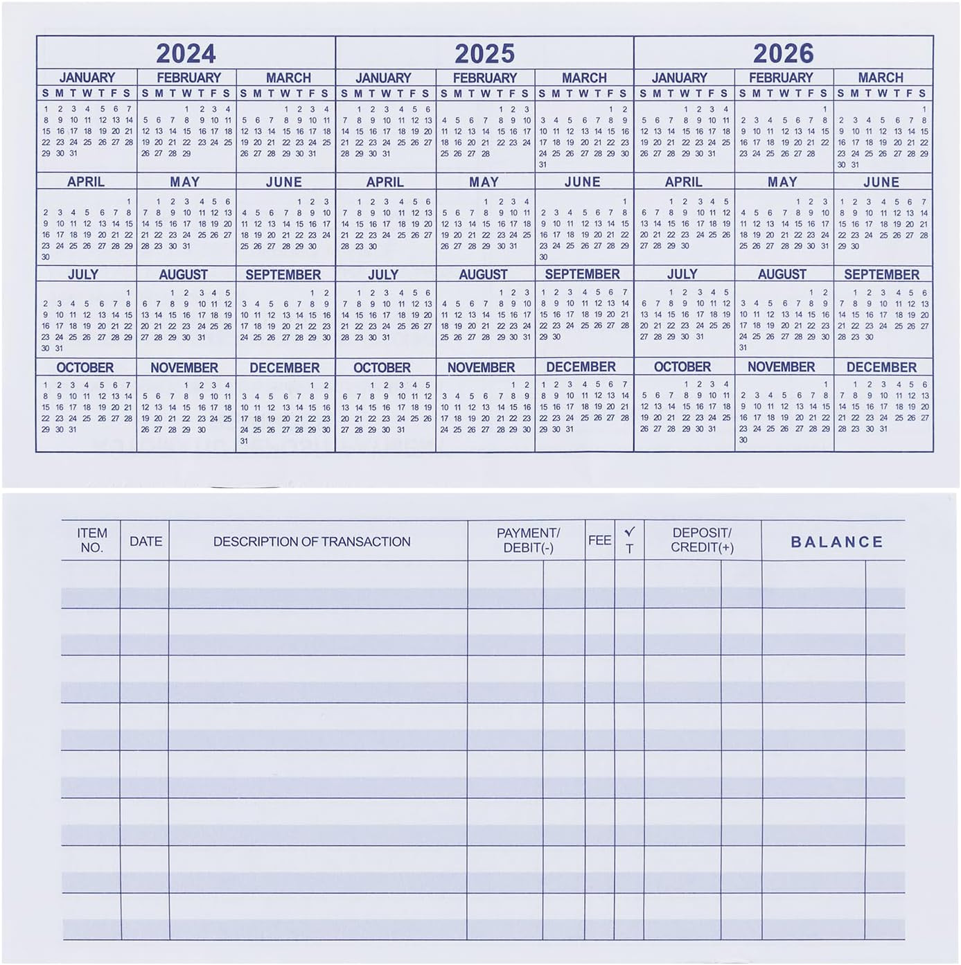20Pack Checkbook Register, Check Registers for Personal Blank Ledger Transaction