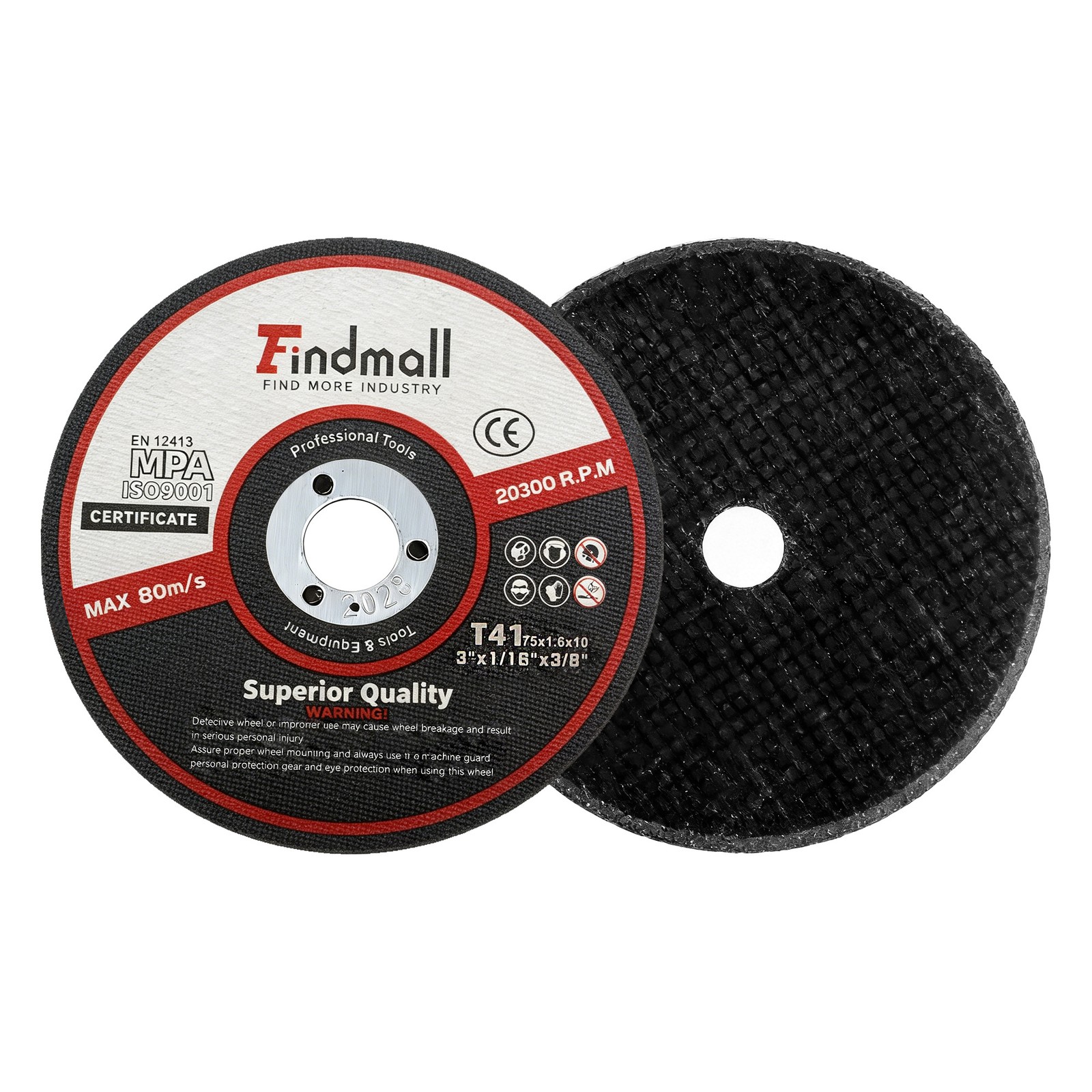 100 Pcs 3″x1/16″x3/8″ Metal & Stainless Steel Cutting Disc for Die Grinders