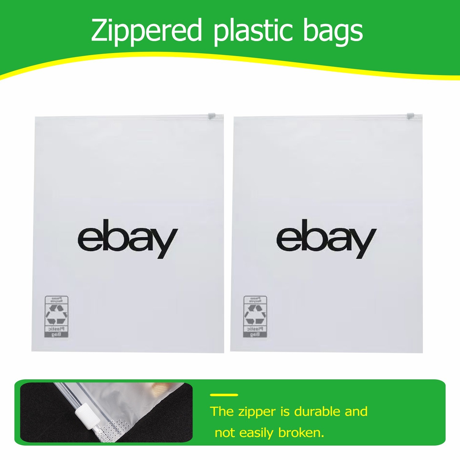50-400 pcs 10″x12.5″ Frosted Zipper Clothing Bag Polyjacket/Polymailer UL ebay