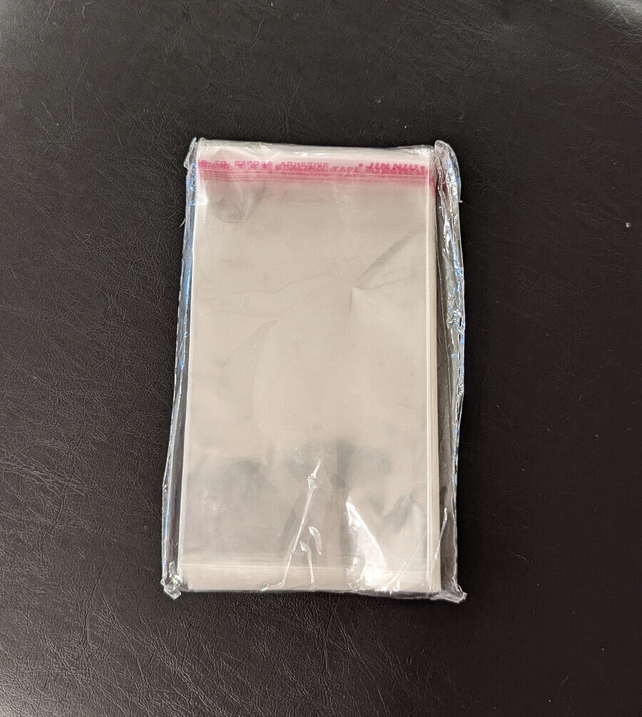 100 Resealable Cellophane Self Adhesive Bags – Clear Seal Cello Plastic bags OPP