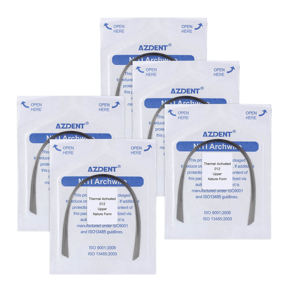 AZDENT Dental Orthodontic Heat Thermal Activated NITI Arch Wires Ovoid/Nature