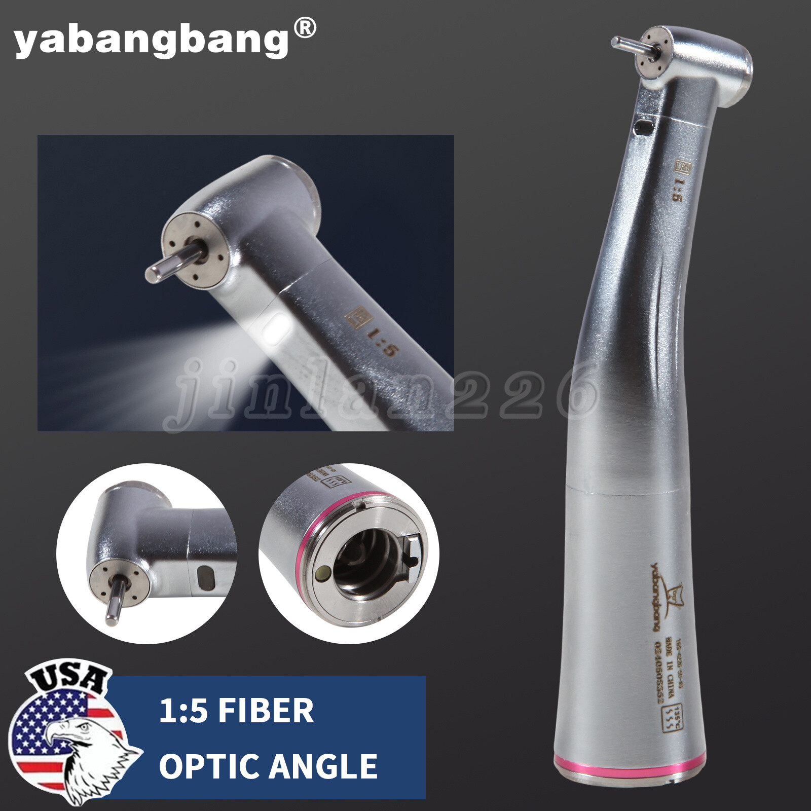 Dental 1:5 LED Contra Angle Increasing Handpiece Fit KaVo NSK Electric Motor USA