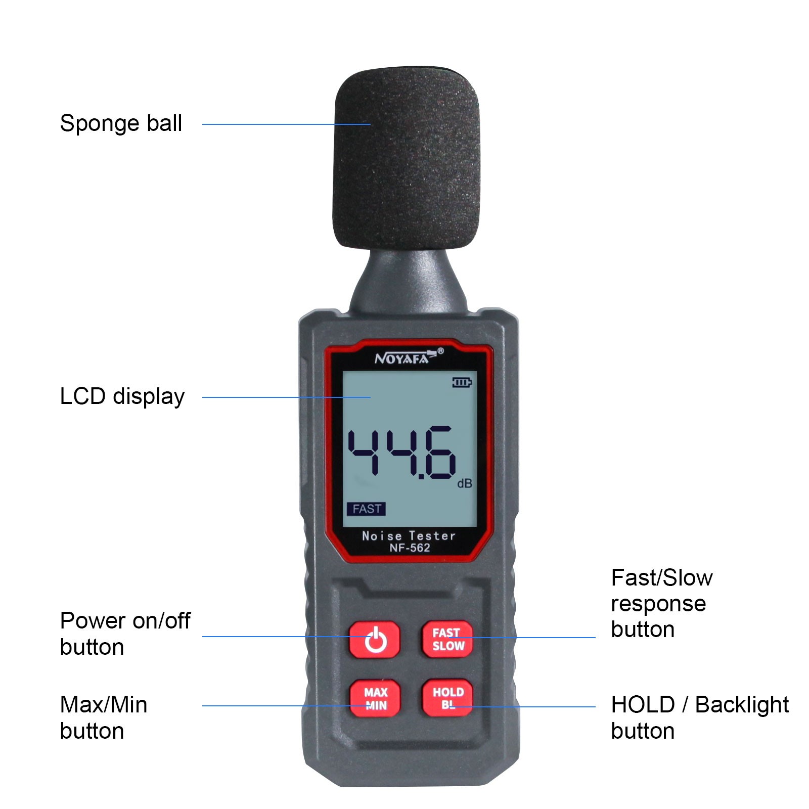 30-130dBA Digital Decibel Meter Noise Meter Handheld Sound Level A Double Meter