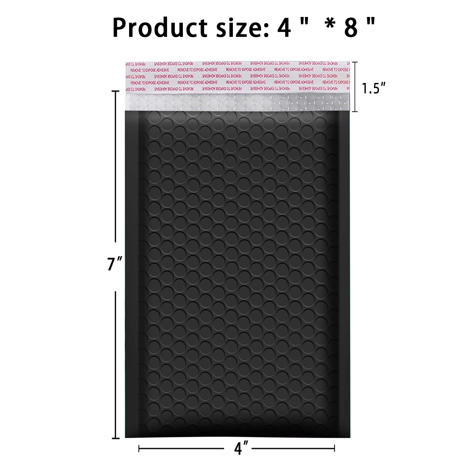 #000 4×8 (4×7) Poly Bubble Mailer Padded Envelope Shipping Bag Premium Black