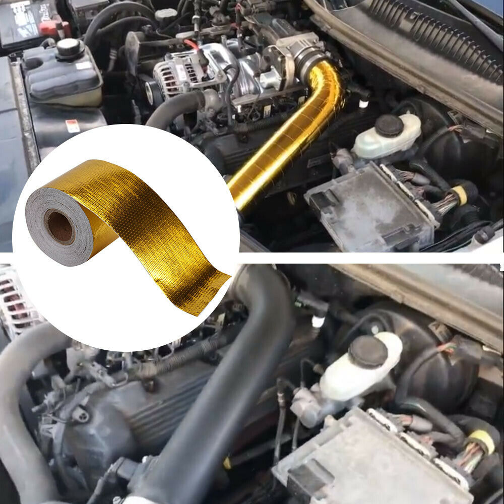 2″ 33Ft Gold Heat Reflective Intake Tape Wrap: Self Adhesive, High Temp