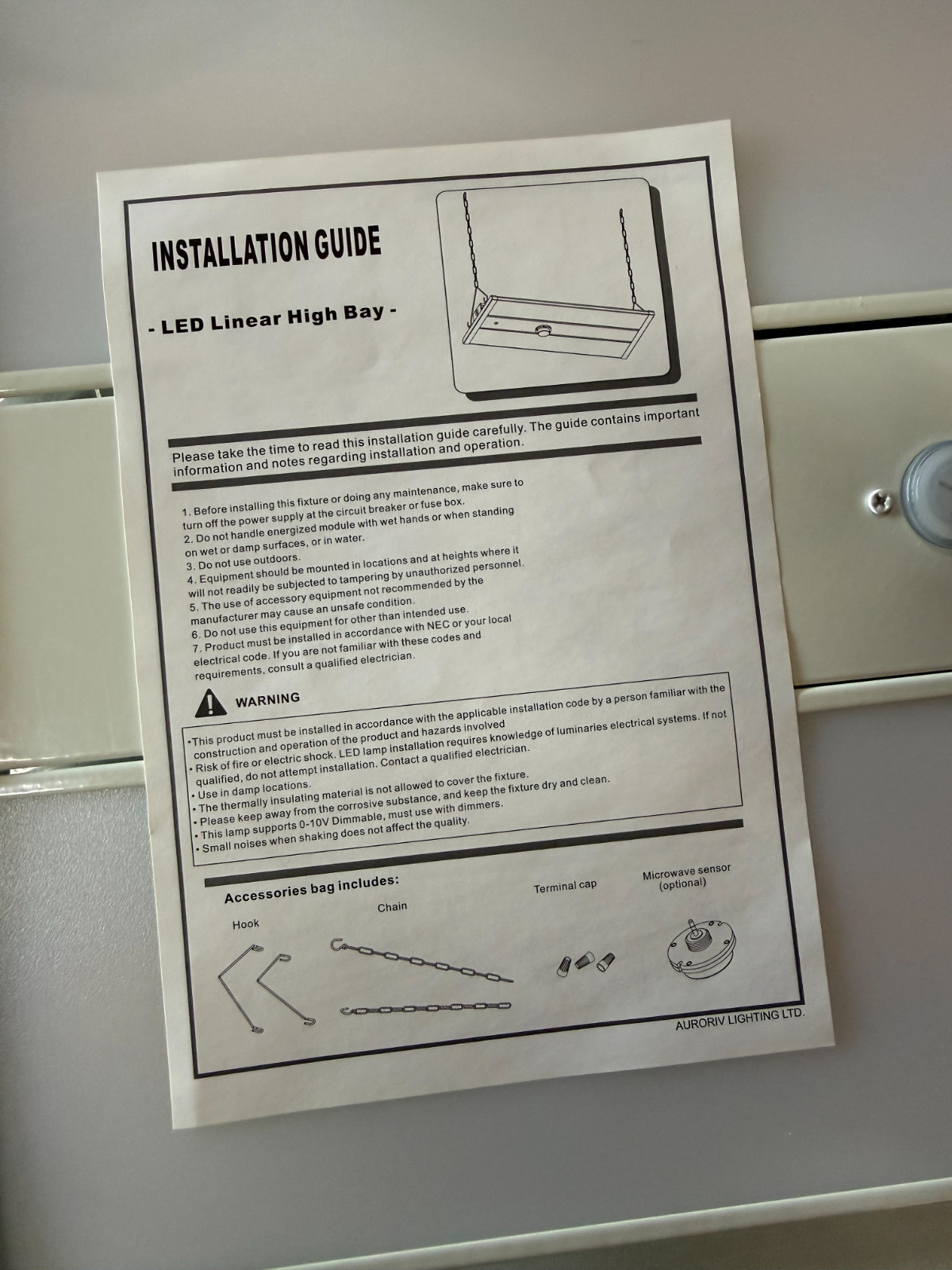 LED Linear High Bay LHB-220W 2FT-H-220-190-160W Selectable 3500K-4000K-5000K Sel