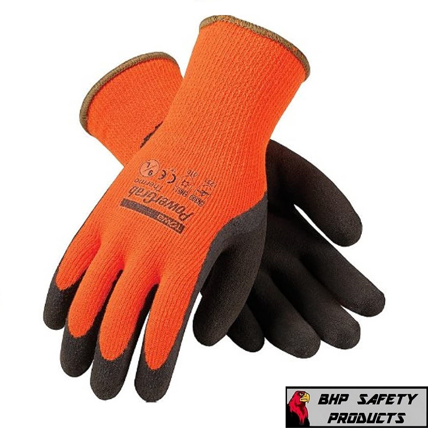 PIP 41-1400 POWERGRAB THERMO INSULATED COLD WINTER SAFETY WORK GLOVES ORANGE