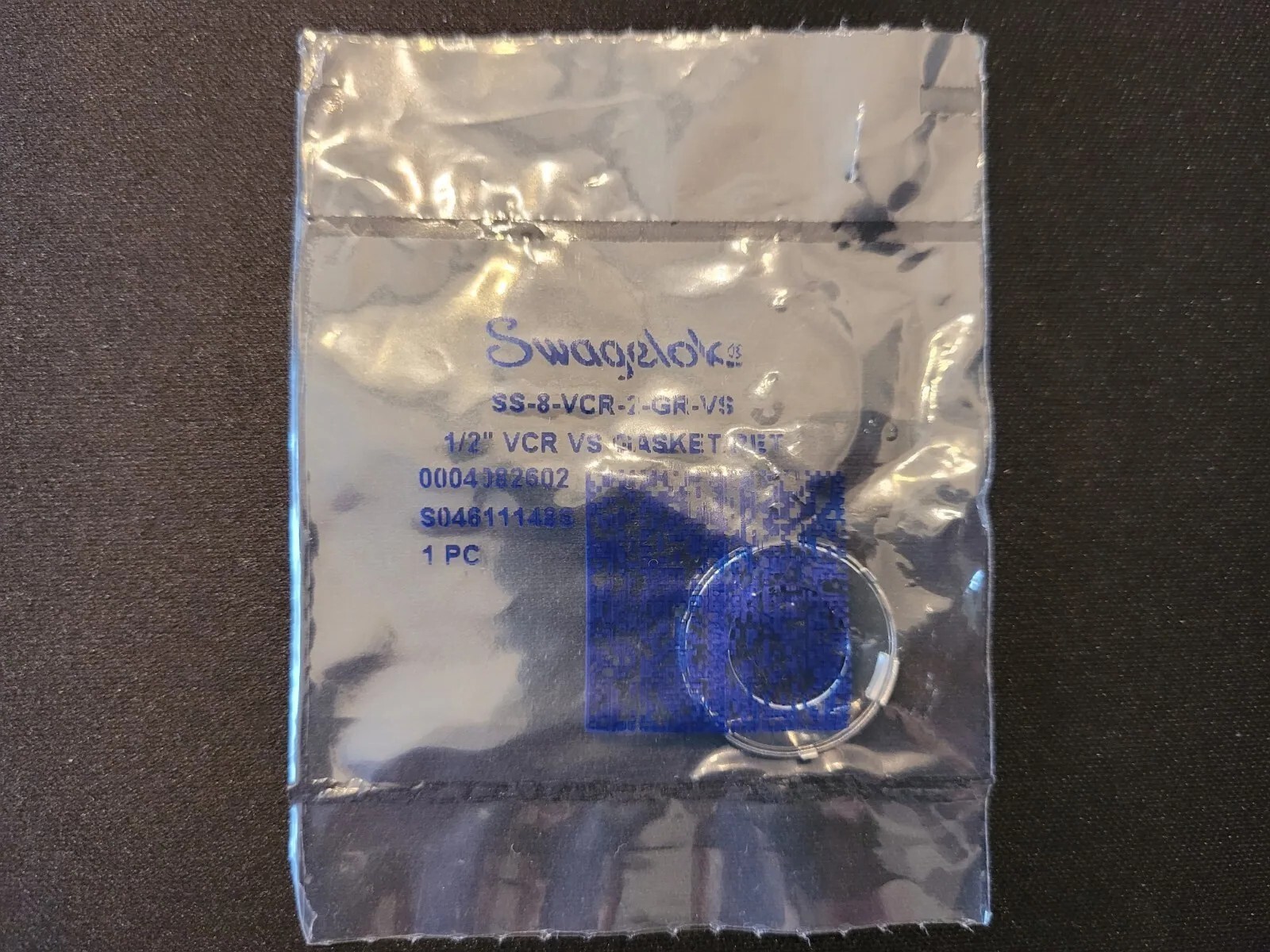20 Pack – Swagelok 316L Stainless Steel VCR 1/2 in. Gasket SS-8-VCR-2-GR-VS