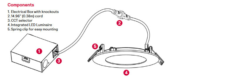 (case of 6) Philips Lightolier FD6R LED Flat Downlight dual select, CCT