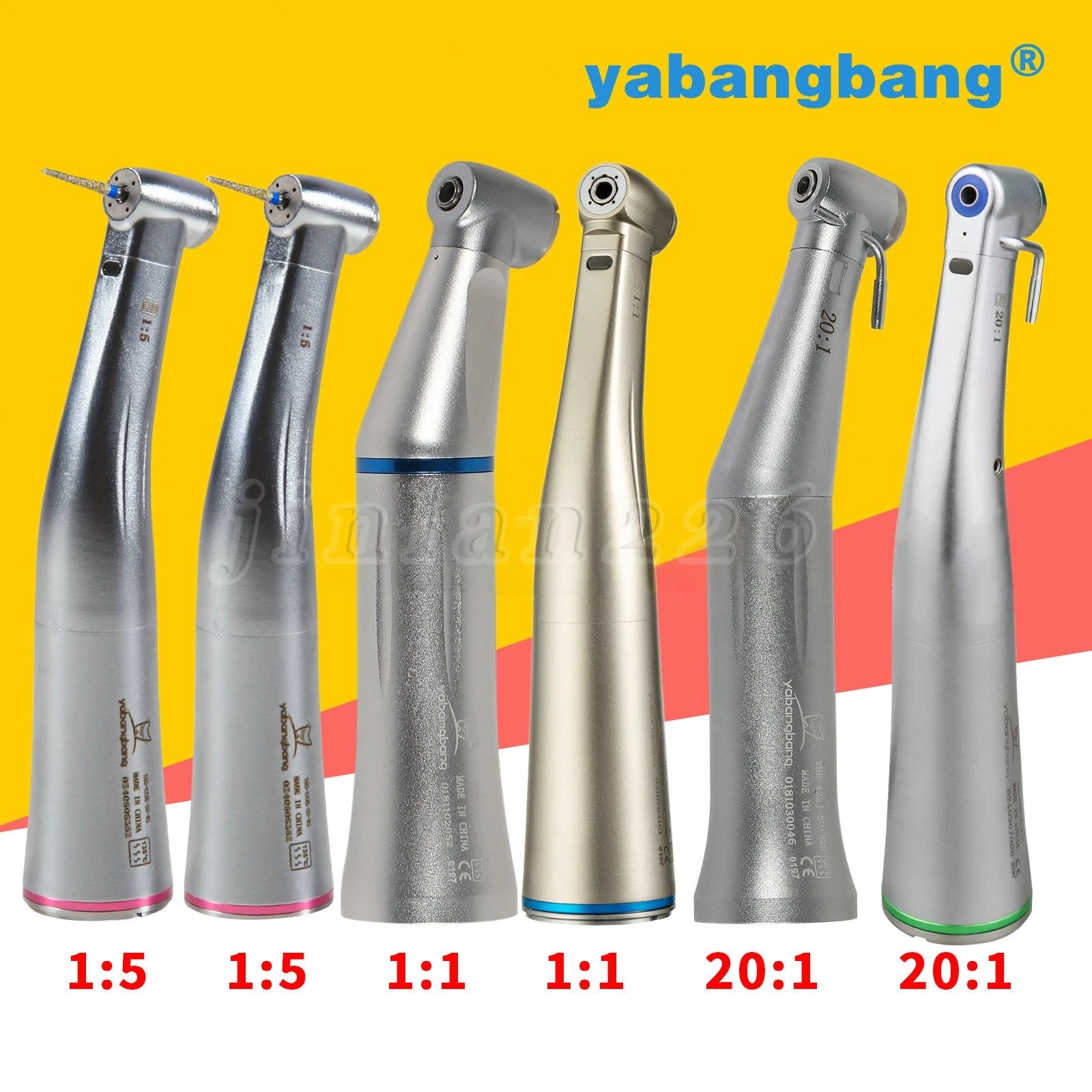 Dental LED Fiber Optic 1:1 1:5 20:1 4:1 16:1 Contra Angle Handpiece NSK Ti Max