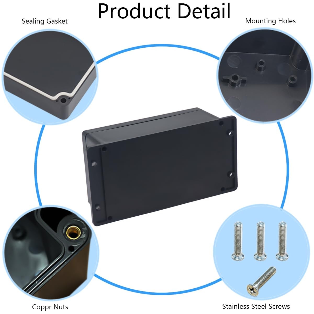 IP65 Waterproof Junction Box 7.87″x4.72″x2.95″ ABS Plastic Project Enclosure