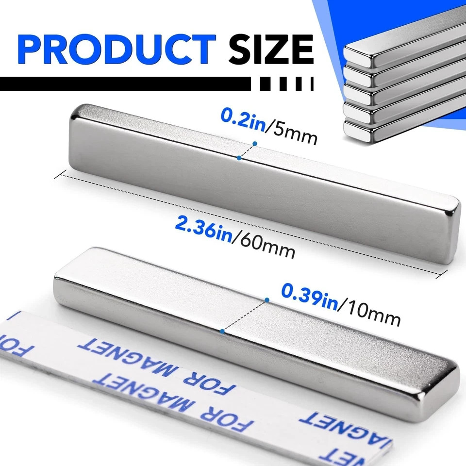 Powerful Neodymium Bar Magnets, Rare-Earth Metal Neodymium Magnet, N52 Incredibl