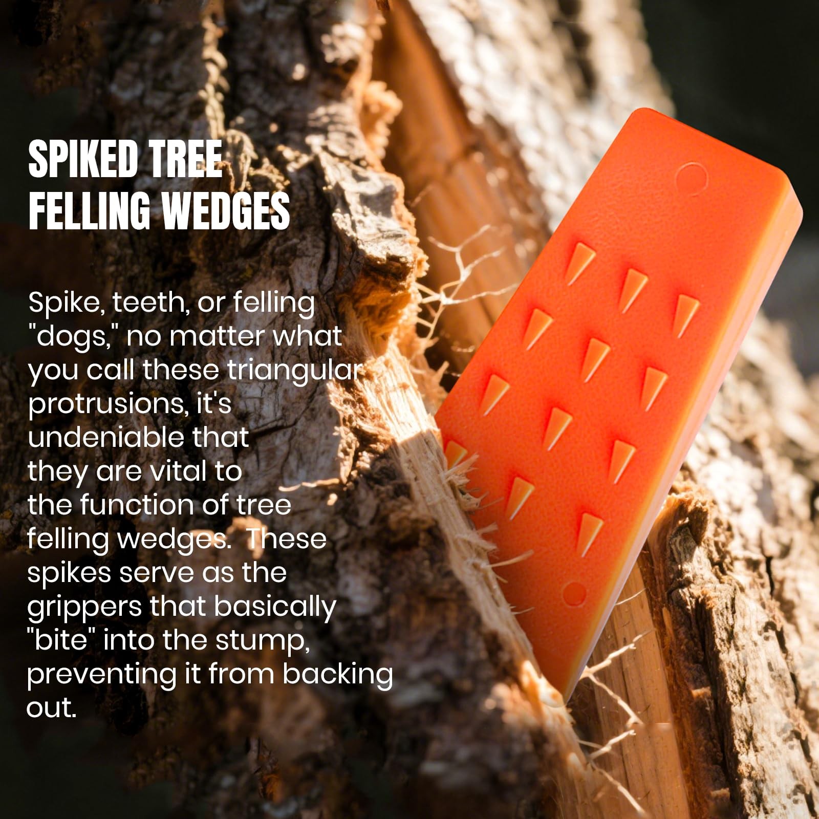 6 Pack Tree Felling Wedges with Spikes 5.5” Storage Bag and 6 Dogs