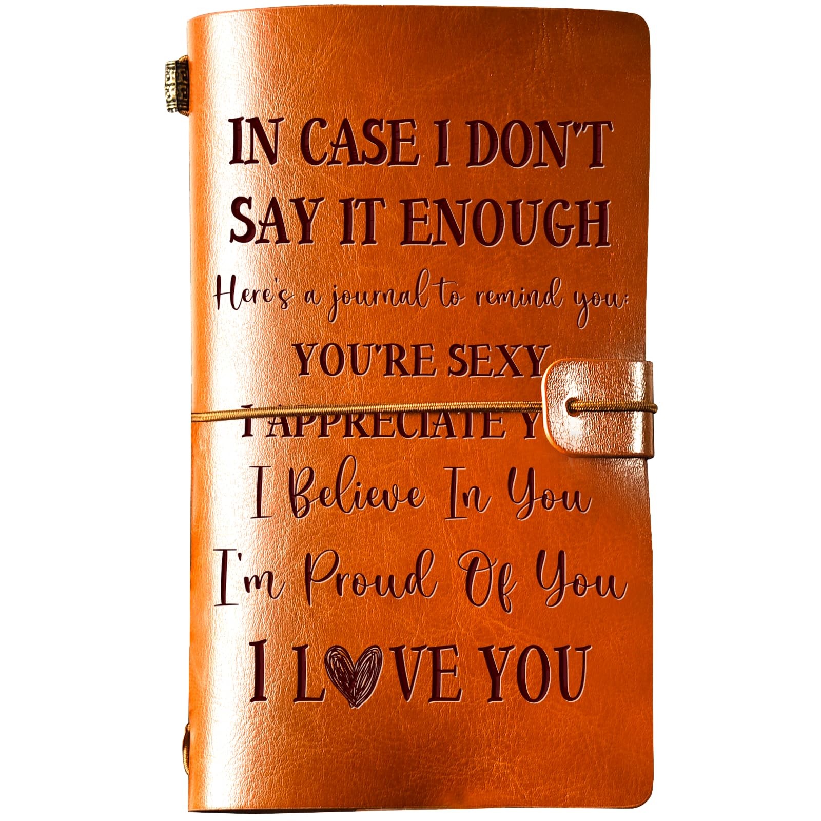 Romantic Gifts for Her Him, Romantic I Love You Leather Journal, 140 Page Ref…