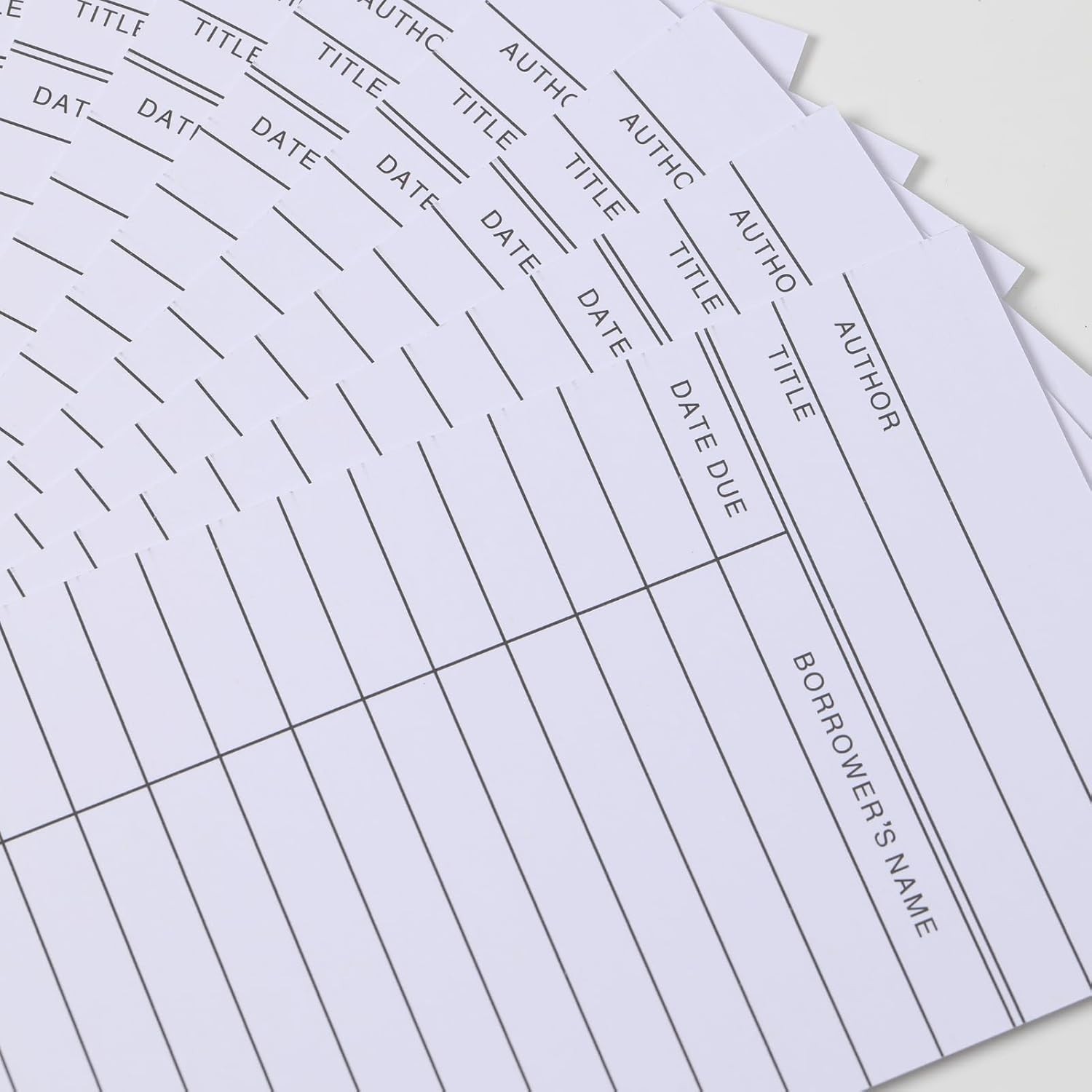 100 Count Library Cards, Checkout Catalog Book Card,Library Checkout Index Cards