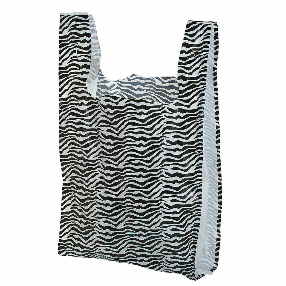 500 Plastic Shopping Bags Zebra T-Shirt Grocery Merchandise 11 ½” x 6 x 21”