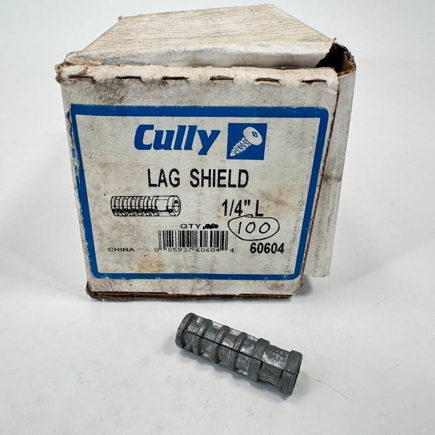 100 Count – Cully 60604 1/4″ L Lag Shield Anchors