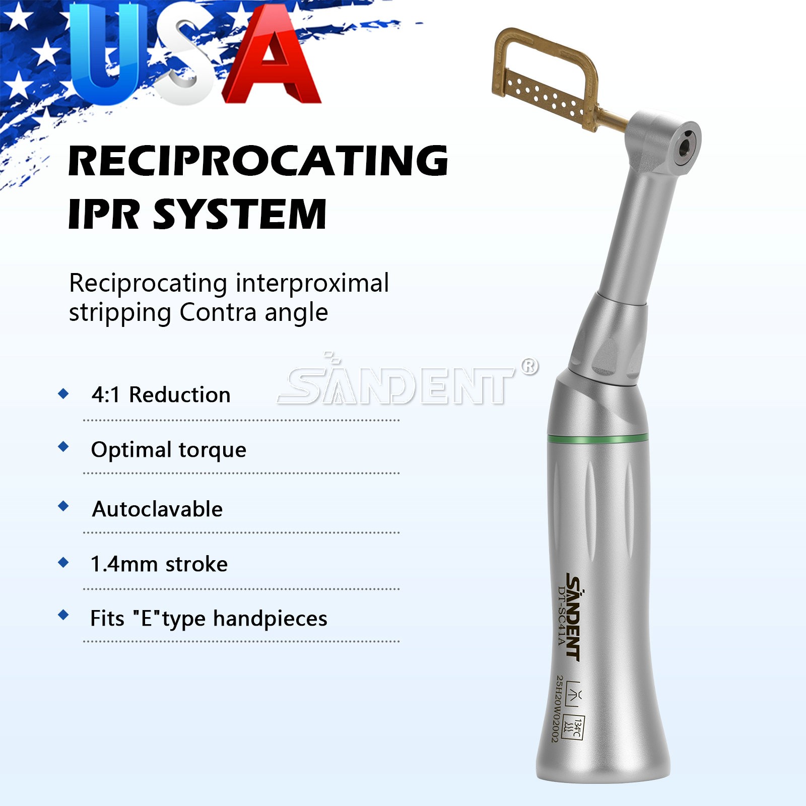 1-10Pcs Dental Ortho 4:1 Contra Angle Handpiece Interproximal Strip IPR Kit