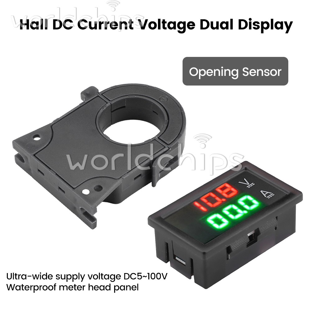 DC0-300V 50/100/200/400A Digital Current Voltage Meter Hall Ammeter Voltmeter