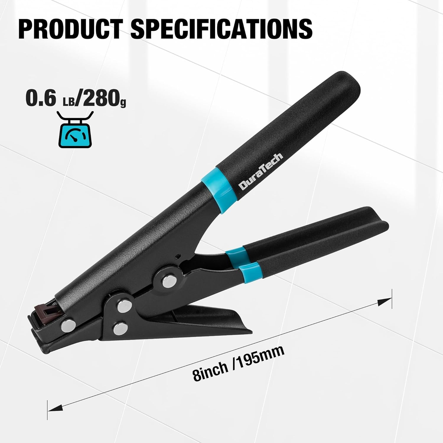 8-Inch Zip Tie Tool, Ergonomic Cable Tie Gun for Fastening and Cutting Plastic o